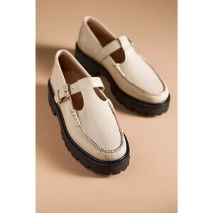 G.H. Bass Weejuns Shoes Sz 9 Maryjane Super Lug Loafers Beige Patent New